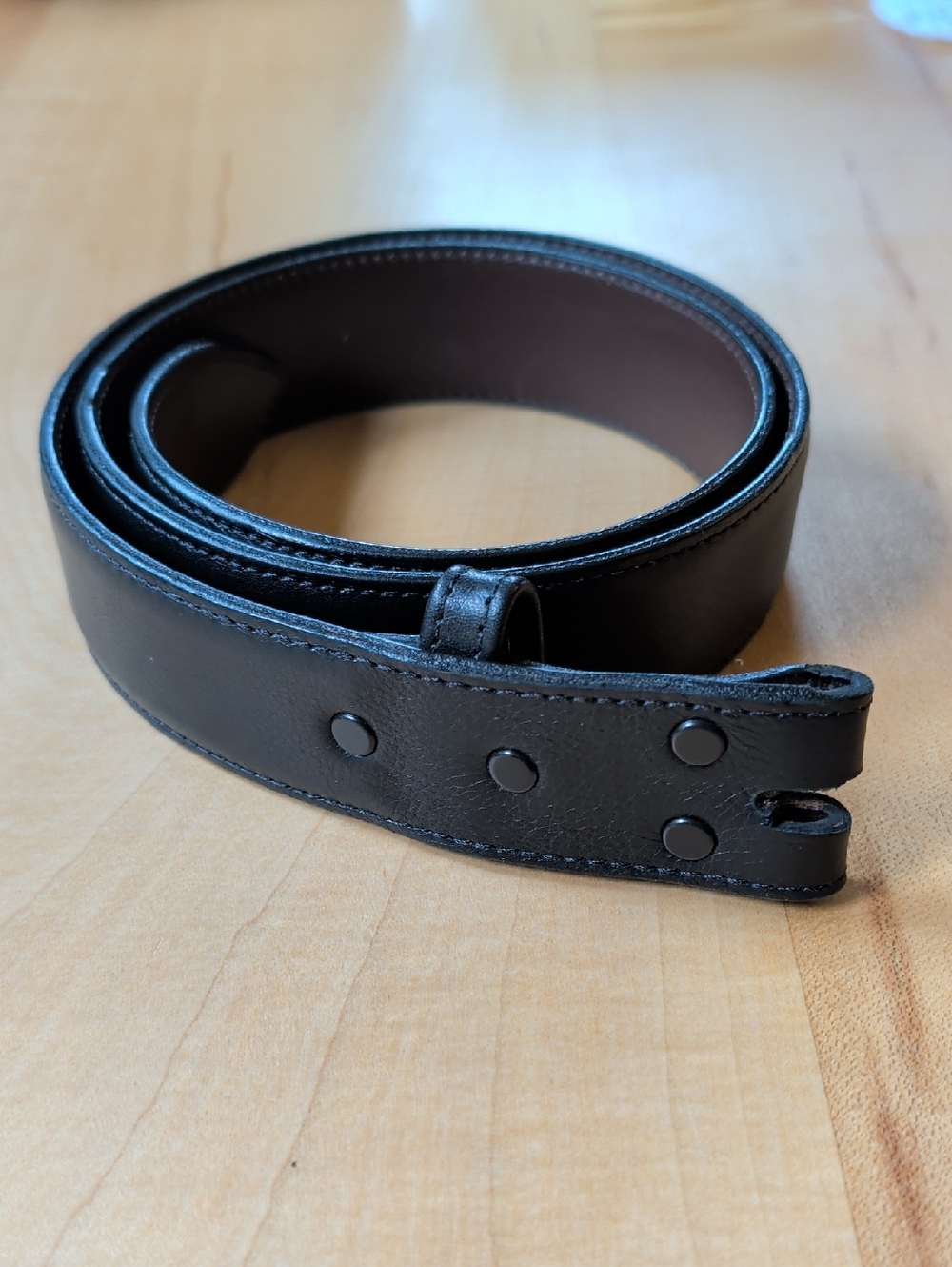 Black Leather Men’s Belt Strap - Versatile Replacement